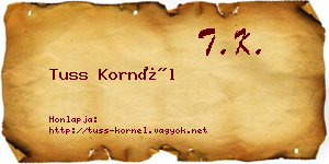 Tuss Kornél névjegykártya