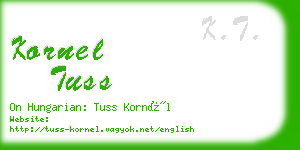 kornel tuss business card